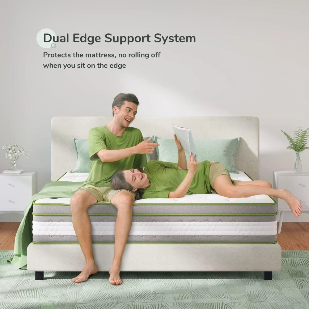 Hot Sale. 12Inch Hybrid Pillow Top King Size Mattress in a Box w/Gel Memory Foam&Individually Wrapped Pocket Coils Innerspring
