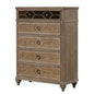 Contemporary 1pc Chest of Drawers, Rustic Oak Veneer, Solid Wood, English Dovetail Drawers, Bedroom Furniture with Mirror
