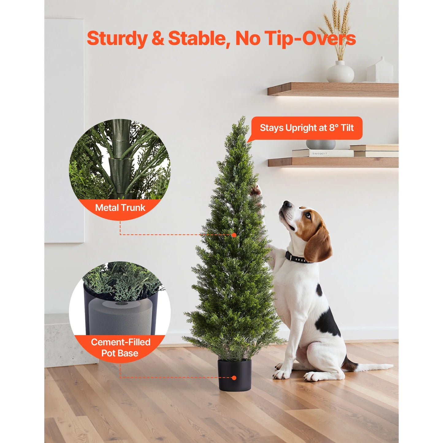 Artificial Topiary Cedar Trees 36/48in 2 Set Faux Pine Shrubs Plants Fake Silk Tree Easy Assembly for Decor Christmas
