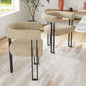 Set of 2 Upholstered Dining Arm Chairs, Bouclé Fabric Accent Chairs, Modern Armchairs with Cushioned Seat & Back
