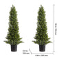 Artificial Topiary Cedar Trees 36/48in 2 Set Faux Pine Shrubs Plants Fake Silk Tree Easy Assembly for Decor Christmas