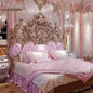 Master Modern Bed Large Princess Vintage Carved Girl Queen Bed Double Luxury Confortable European