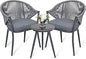 3 Piece Outdoor Patio Bistro Set, Patio Furniture Set for 1 Iron Patio Table and 2 Dining Chairs, Balcony Furniture Patio Table