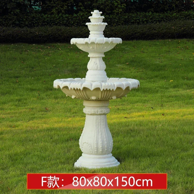 Outdoor garden, fish pond, water feature, courtyard floor-to-ceiling decoration Large European-style flowing water fountain,