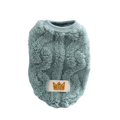 Solid Cute Wavy Double-sided Pet Warm Coat Sweater Autumn Winter Fleece Pullover Pet Clothes for Small Medium Pets