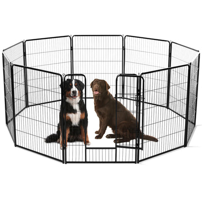 JHK 8 Panel Dog Playpen Indoor Pet Fence Exercise for Yard Gate Heavy Duty Crates with Doors Metal Dog Pen