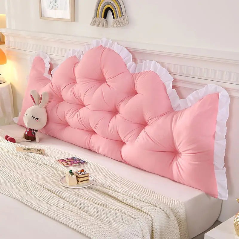 Lace Headboard Soft Cushion Nordic Style Pillow, No Need To Disassemble and Wash Waist Protection Against Tatami Soft Bag