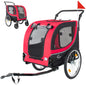 Ye 2-in-1 Bike Trailer & Pet Stroller for Dogs up to 100lbs - Foldable with 2 8" Front Casters, 20" Quick Release Air-Filled Wheels, Breathable Mesh, PVC Rain Cover, Dark Blue