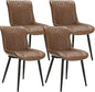 Dining Chairs Set of 4 - Leather Kitchen Chairs with Metal Legs, Upholstered Dining Room Chair, Modern Dining Chair for Kitchen,