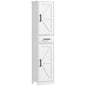 67" Tall Bathroom Storage Cabinet with Drawer, Farmhouse Narrow Bathroom Cabinet with Barn Doors, White