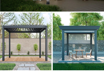 Outdoor Aluminum Pergola Custom Size 3X3m 3X4m 4X4m 6x4m Remote Control Arbours Louvered Roof Pavilion Bioclimatique Pergolas