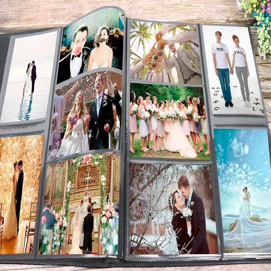 Photo Album 500 Pockets Photo, Extra Large Capacity Family Wedding Picture Albums Holds 4X6in Horizontal and Vertical Photos