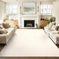 Living room 9x12 washable area rug, faux wool, neutral beige, ultra-soft non-slip non-shedding low-pile modern print carpet for