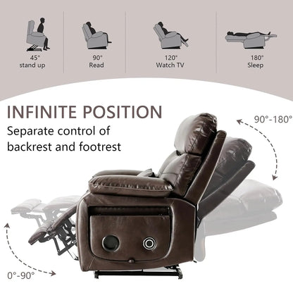 Dual Motor Power Lift Recliner Chair for Adult & Elderly, Infinite Position Lay Flat Lift Chair with Heat &, Customized