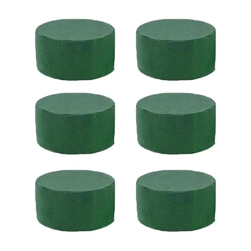 6PCS Green Floral Foam Round Floral Brick Blocks Artificial Flower DIY Flower Arrangement Kits