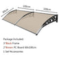 Door Window Awning Big Size PC Board Cover Outdoor Patio Canopy Sun Shelter Window Eaves Rain Cover Awning Aluminum Pergola