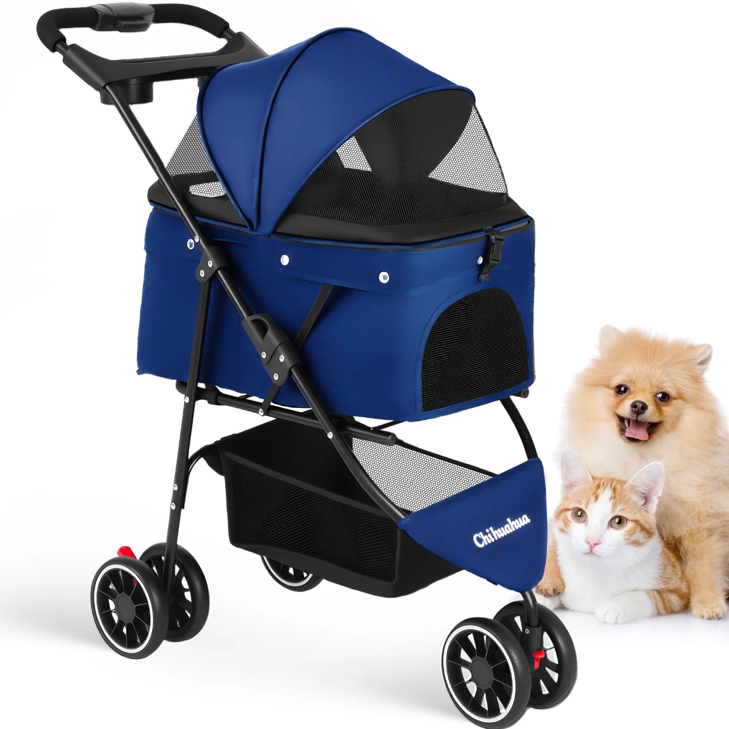 3 in 1 Pet Stroller with Removable Carrier Folding Stroller for Small/Medium Dogs and Cats Waterproof All-Terrain