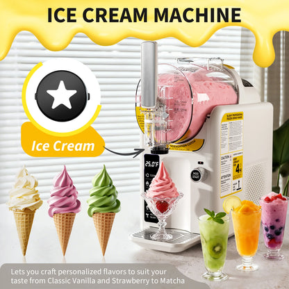 Ice Cream Machine Frozen Drink Maker, Slushie Machine for Home - Slushy Machine Maker No Ice Needed Self Cleaning, 5 Preset for Soft Serve Ice Cream, Slushie, Margarita, Frappés, Milkshake