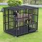 Bingopaw 37” & 46” Heavy Duty Dog Cage Metal Pet Dog Crate 3 Doors Locks Design Kennel Playpen with 4 Wheels Removable Tray