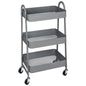3 Tier Metal Storage Kitchen Cart with Lockable Wheels Mobile Shelving Unit Utility Rolling Organizer For Home Narrow Places