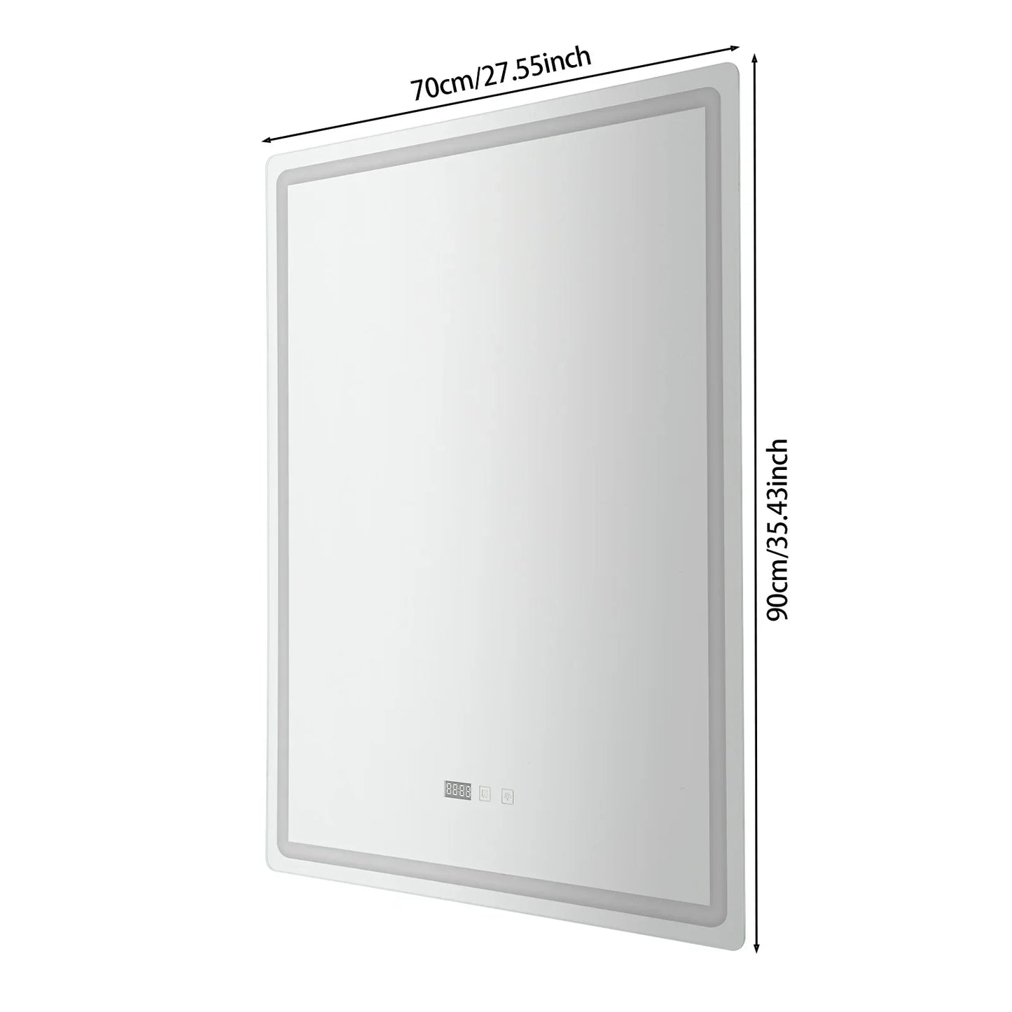 LED Anti-Fog Bathroom Mirror, Wall Mounted Lighted Vanity Mirrors with 3 Colors Dimmable, Touch Switch