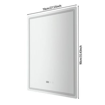 LED Anti-Fog Bathroom Mirror, Wall Mounted Lighted Vanity Mirrors with 3 Colors Dimmable, Touch Switch