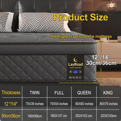12inch Full-Size Memory Foam Mattress Available in full Boxed Mattress Medium Firmness