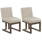 2PCS Wooden Dining Chairs Modern Farmhouse Fabric Upholstered Kitchen Chairs