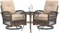 3 Pieces Patio Furniture Set, Outdoor Swivel Rocker Patio Chairs, Wicker Patio Bistro Set with Rocking Chair, Thickened Cushions