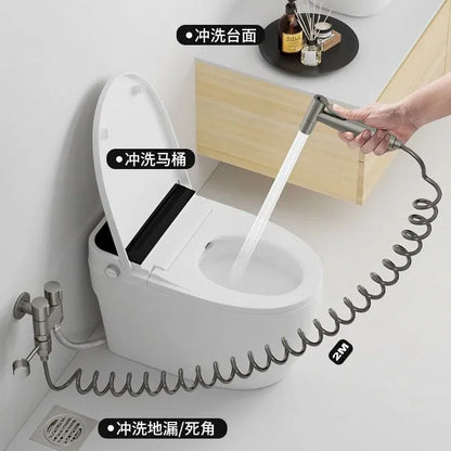 Handheld Toilet Bidet Faucet Sprayer Stainless Steel Bathroom Bidet Spraye Set Hand Sprayer Shower Head Self Cleaning No Punch