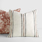 2-Pack Floral & Stripe Decor Throw Pillows, Terracotta & Yarn-Dyed Cushion Covers for Sofa Bed, Boho Home Accent Pillows