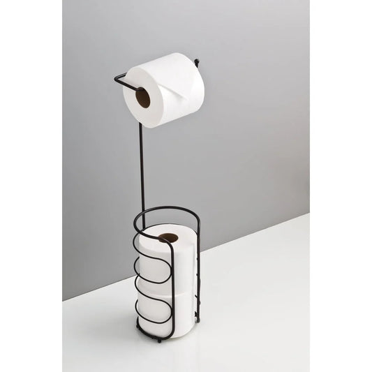 Freestanding Steel Toilet Paper Holder with Storage