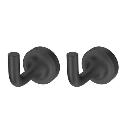 4-Piece Matte Black Bathroom Hardware Set Towel Bar Toilet Paper Holder Towel Ring Robe Hooks