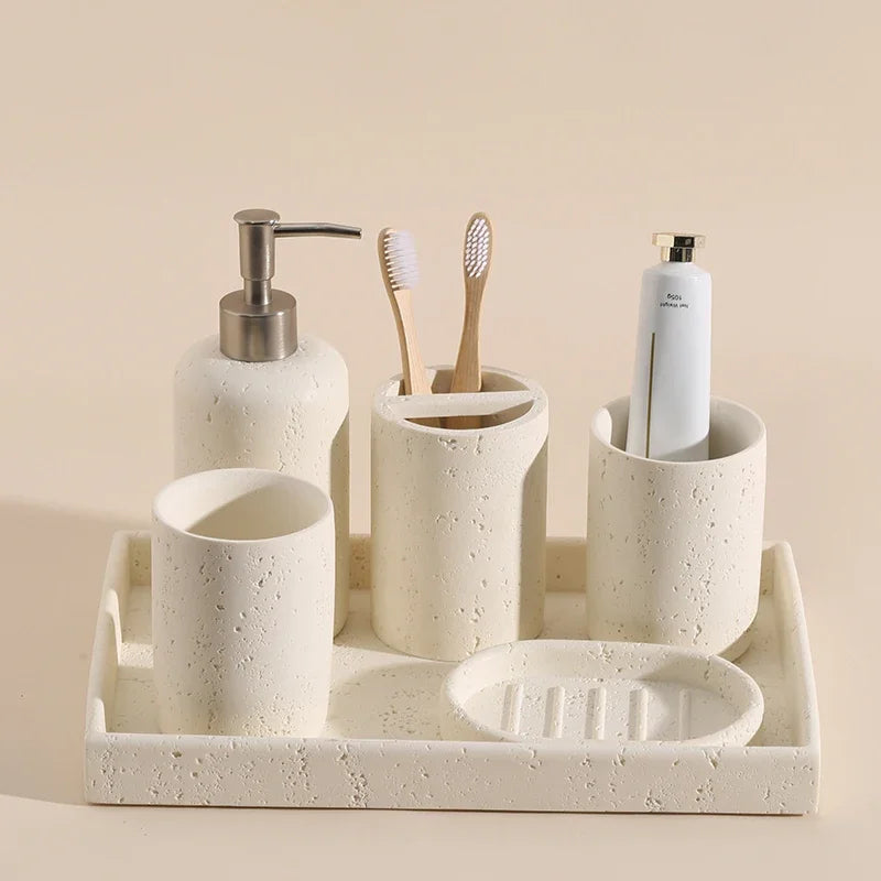 Bathroom Lotion Bottle Toothbrush Holder Tray Toiletry European Home Bathroom Products Hotel Electric Toothbrush Shelf
