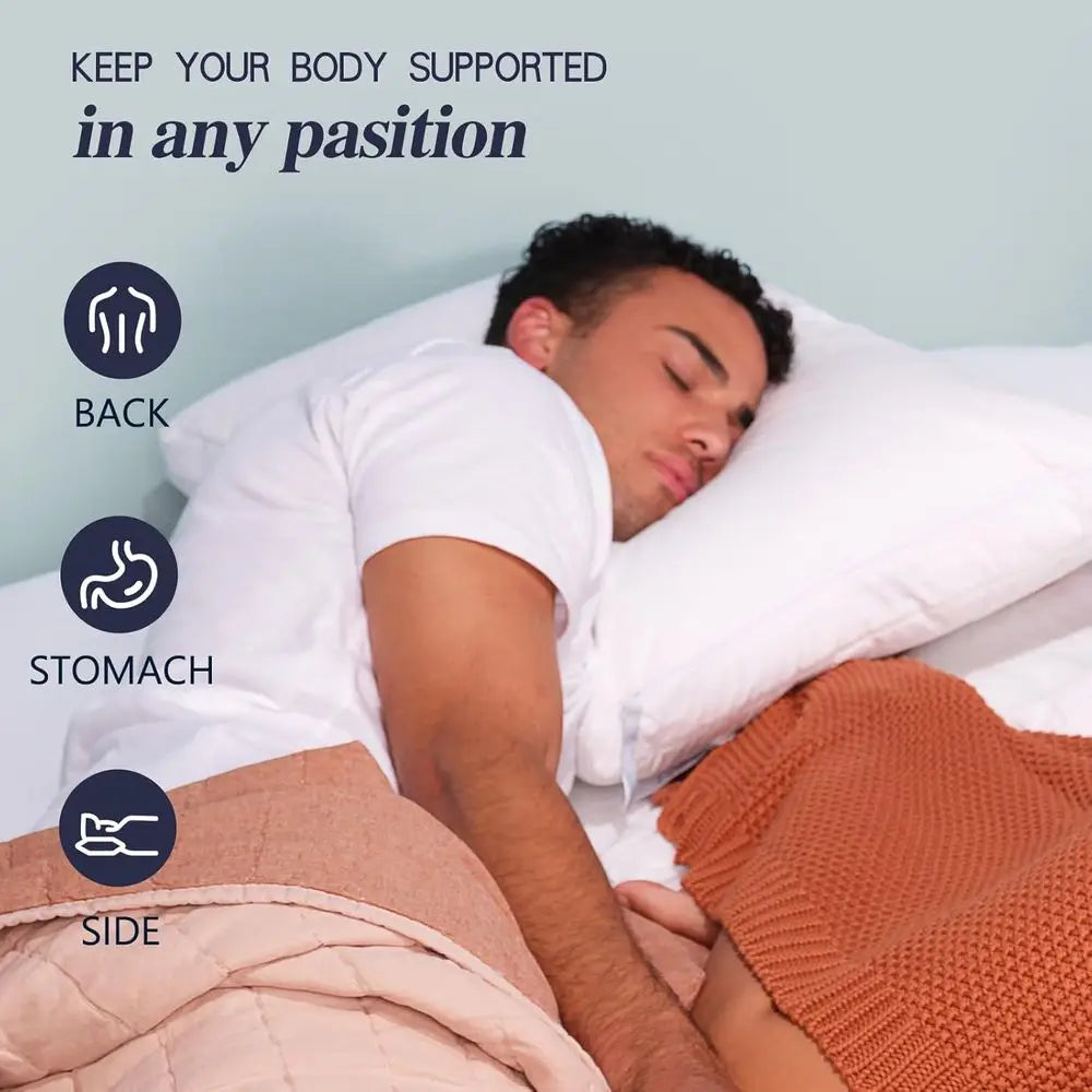 Adjustable Height Cooling Pillows Set of 2, Ideal for Back and Side Sleepers, Luxury Hotel-Style Comfort