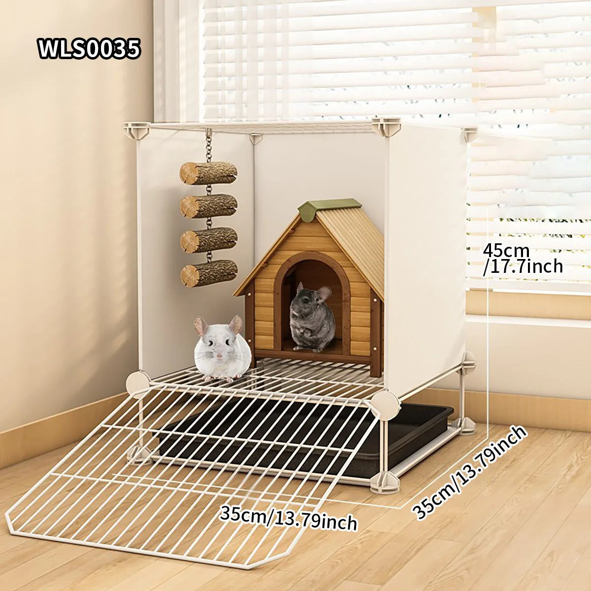 Small Animal Cage for Home Use, Space-Saving, with Toilet, Large Rabbit Cage, Sugar Glider and Squirrel Cage with Tray