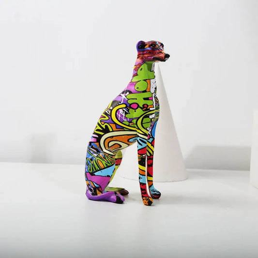 Modern Creative Painted Colorful Greyhound Doberman Decoration