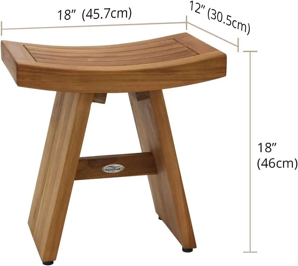 The Original 18" Asia Teak Shower Bench, 12"D x 18"W x 18"H