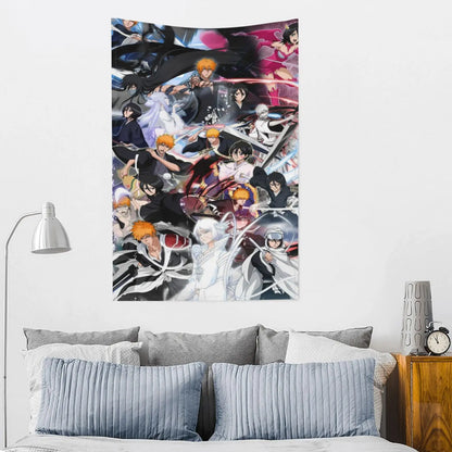 B-BLEACH Anime Tapestry, Home Decor, Hot-Blood Cartoon Character Wall Art Tapestries Backgrounds  For Living Room