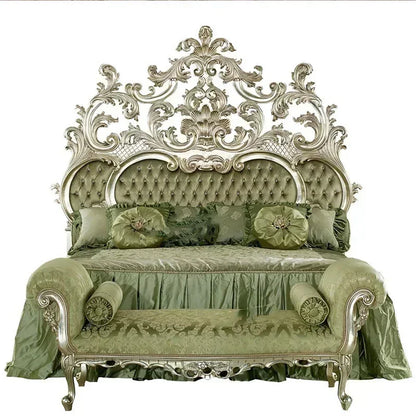 Master Modern Bed Large Princess Vintage Carved Girl Queen Bed Double Luxury Confortable European
