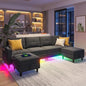 RPD4-LED Couches for Living Room.Modular Sectional Sofa Set Storage Ottomans.Oversized U Shapped