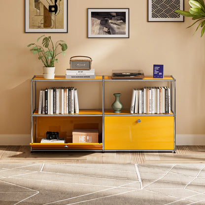 Modern Storage Cabinet Versatile Free-Standing Organizer for Living Room Bedroom and Home Office Bookshelf