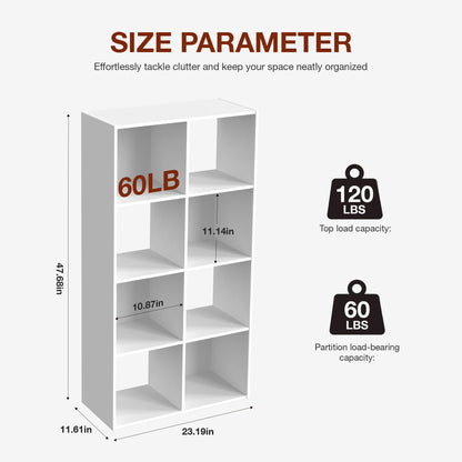 Cube Storage Organizer Wooden Shelf Bookcase Open Bookshelf for Living Room and Home Office Display Storage Bookcase