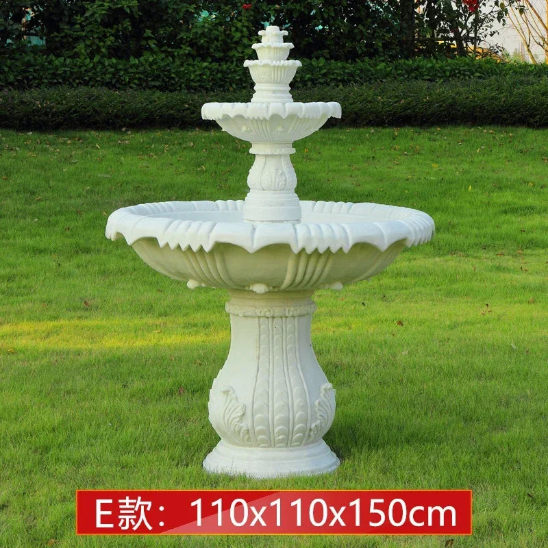 Outdoor garden, fish pond, water feature, courtyard floor-to-ceiling decoration Large European-style flowing water fountain,