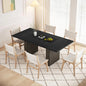 78 Inch Rectangular Dining Table for 6 to 10, Farmhouse Fluted Dining Kitchen Table, Modern Wood Long Dining Table