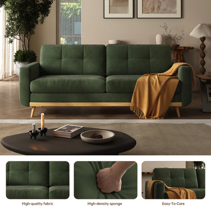 67.7-inch Mid-Century Modern Loveseat Sofa with Wooden Legs  for Living Room, Bedroom, or Office