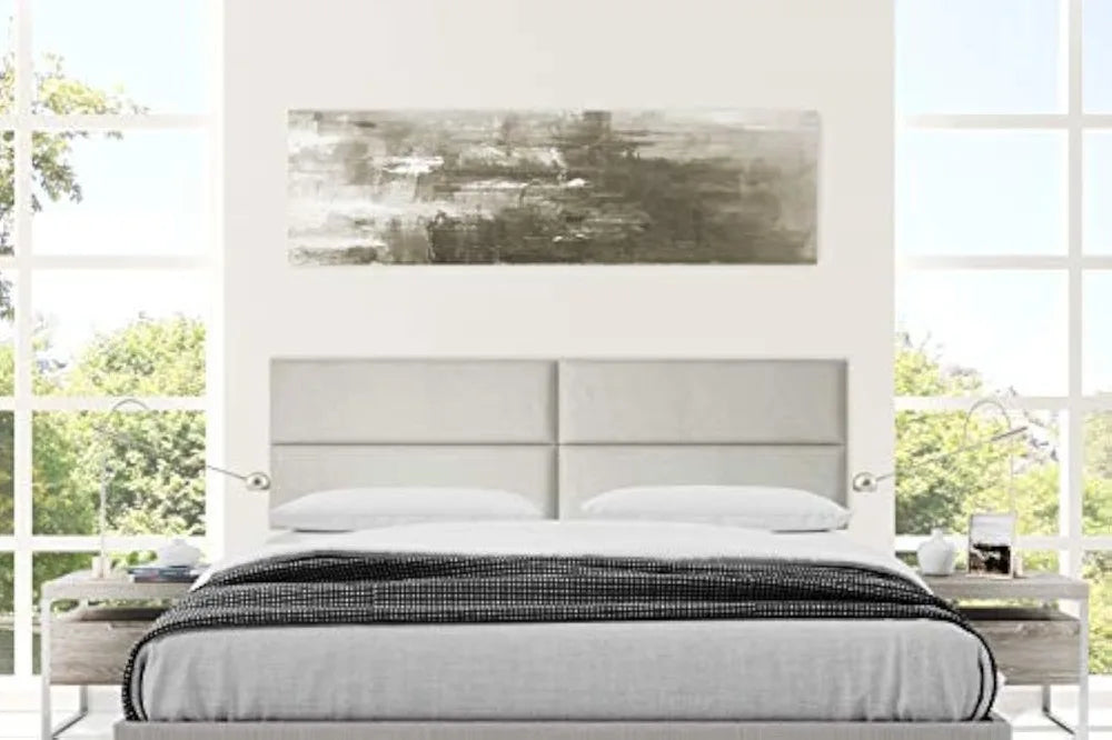 Upholstered Wall Mounted Headboard Panels - Queen Size, Soundproof Acoustic Panels, Easy Installation, 4 Panels Set