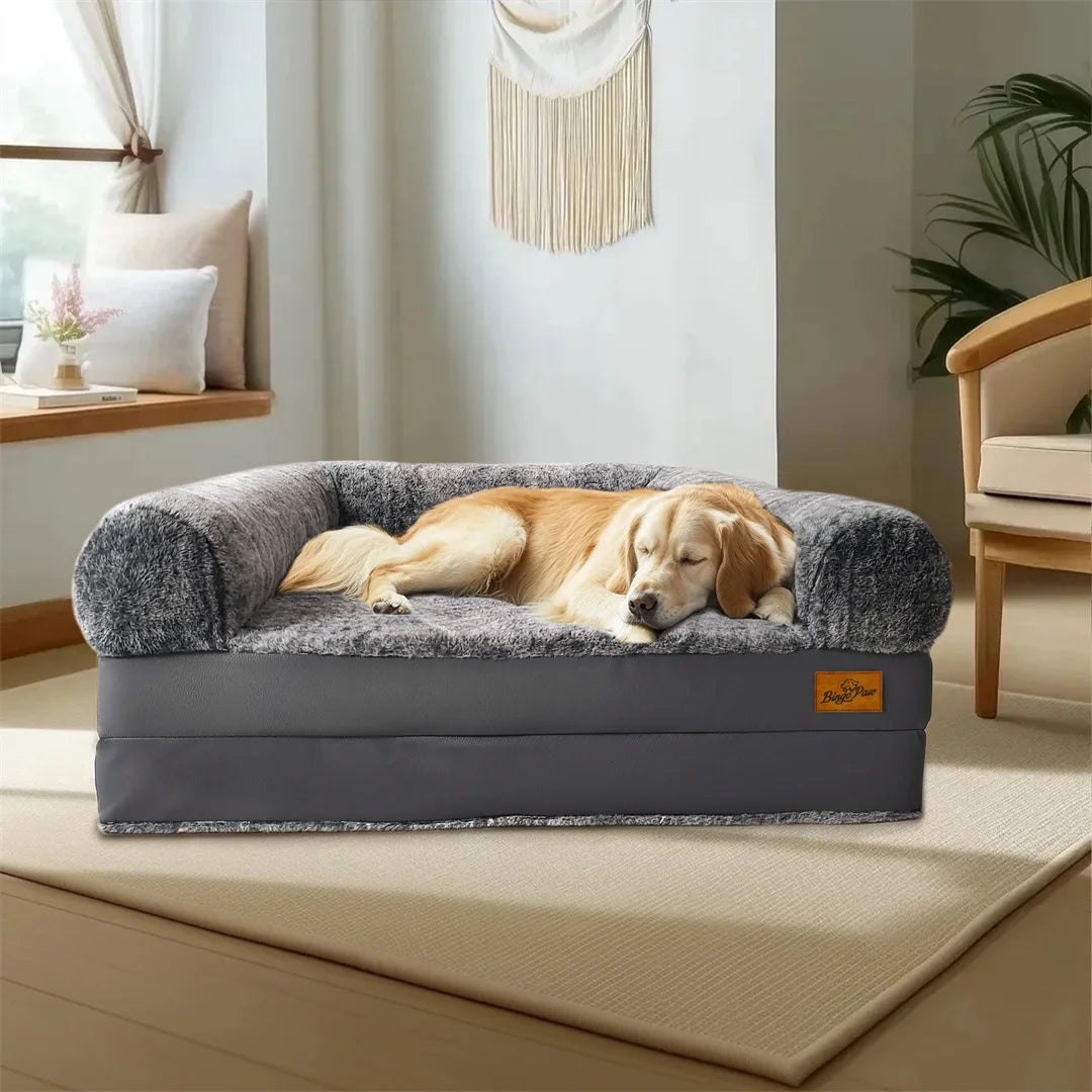 giant Human-Size Giant Dog Bed Foldable Calming Pet Dog Bed Plush Cover Orthopedic