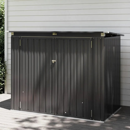 79 Cu. Ft Premium Storage Shed 3.3 x 5.6 FT Outside Metal Trash Shed Waterproof Outside Storage with Lid Chain Storage Trash Can