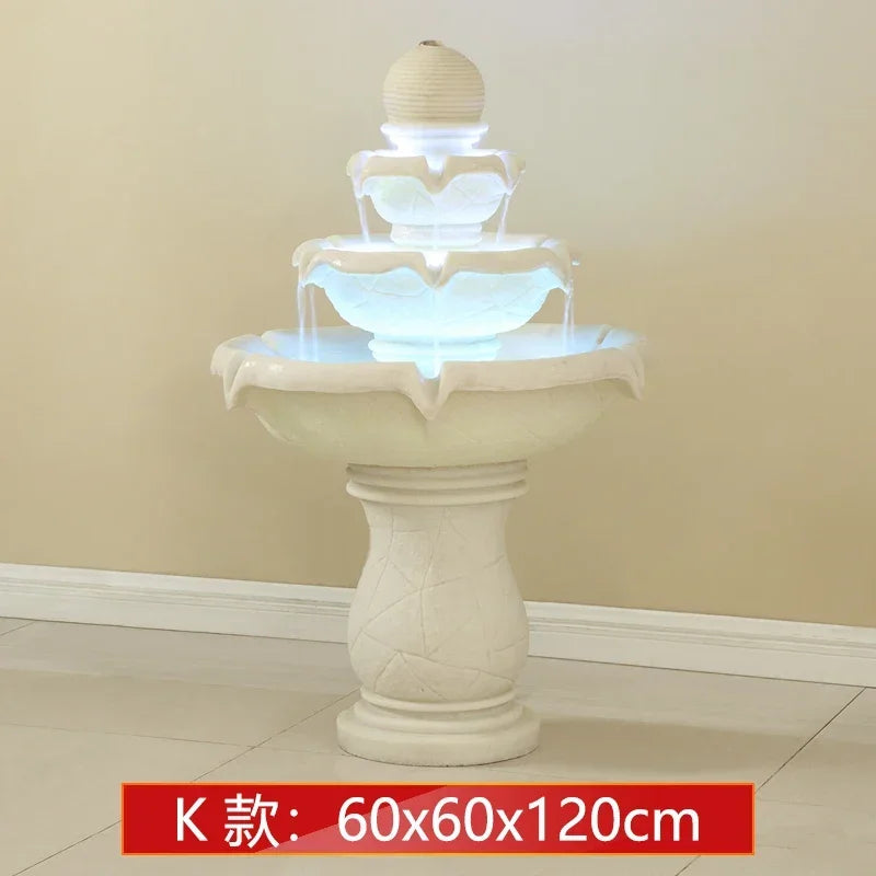 Outdoor garden, fish pond, water feature, courtyard floor-to-ceiling decoration Large European-style flowing water fountain,